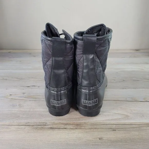 Sperry Black Saltwater Duck Boots Sz 8.5