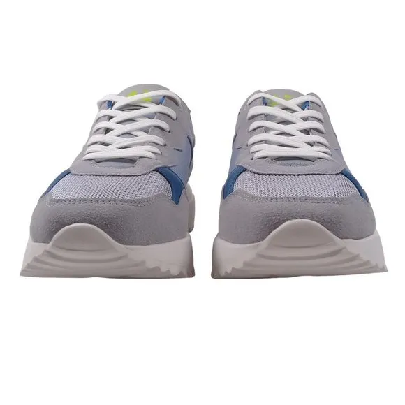 Sports Illustrated Mens NEW Mshuston-J Cushioned Sole Gray/Blue/Lime Sneakers 9