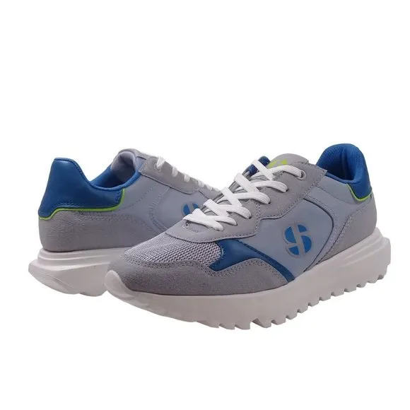 Sports Illustrated Mens NEW Mshuston-J Cushioned Sole Gray/Blue/Lime Sneakers 9