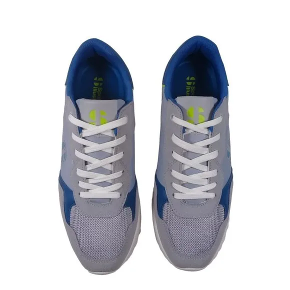 Sports Illustrated Mens NEW Mshuston-J Cushioned Sole Gray/Blue/Lime Sneakers 9