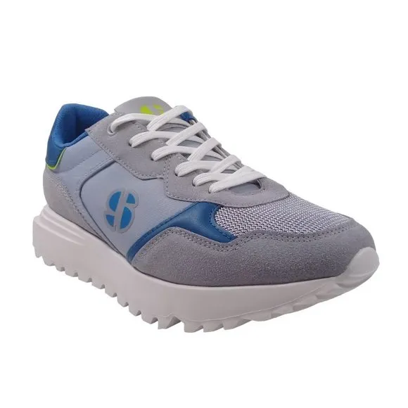 Sports Illustrated Mens NEW Mshuston-J Cushioned Sole Gray/Blue/Lime Sneakers 9