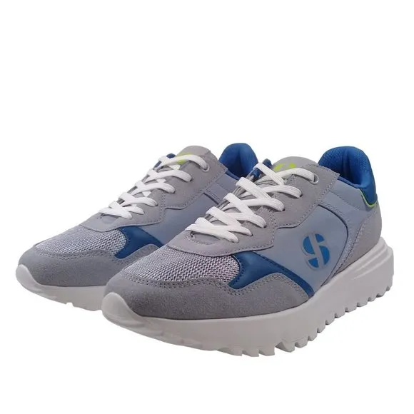 Sports Illustrated Mens NEW Mshuston-J Cushioned Sole Gray/Blue/Lime Sneakers 9