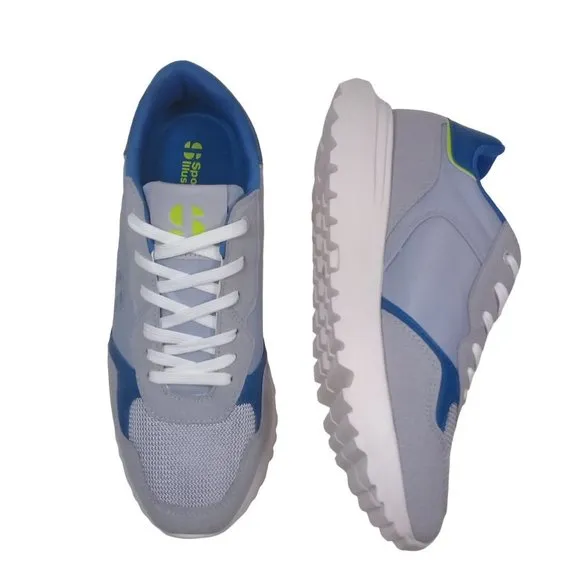 Sports Illustrated Mens NEW Mshuston-J Cushioned Sole Gray/Blue/Lime Sneakers 9