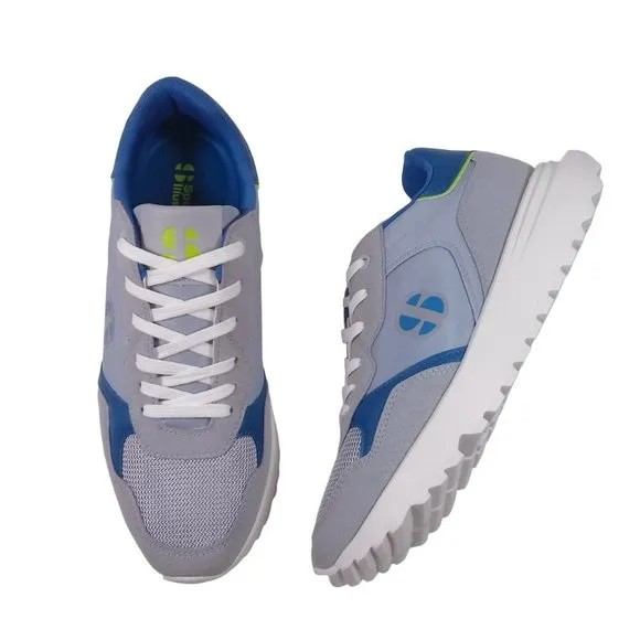 Sports Illustrated Mens NEW Mshuston-J Cushioned Sole Gray/Blue/Lime Sneakers 9
