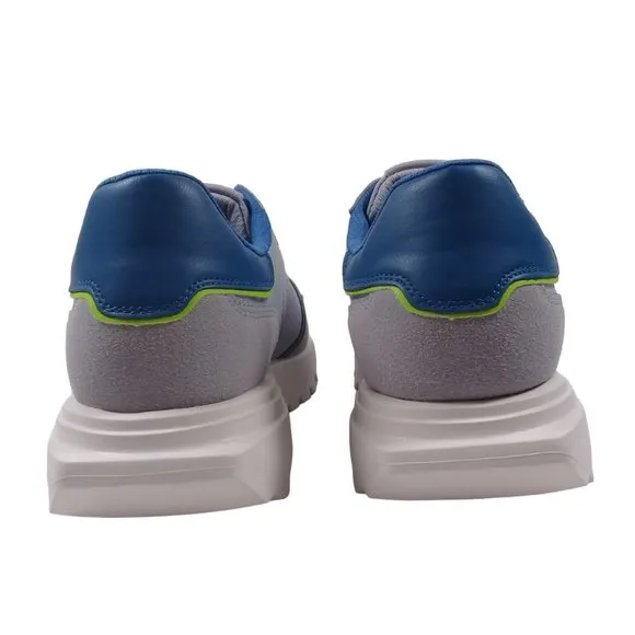 Sports Illustrated Mens NEW Mshuston-J Cushioned Sole Gray/Blue/Lime Sneakers 9