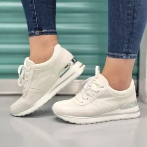 Sports Women's Lace-up White Sneakers