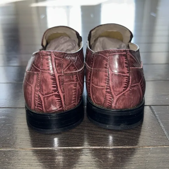 Stacy Adams Asher Men's Dress Shoes Square Toe Light Burgundy Size 10