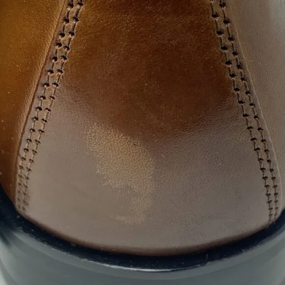 Stacy Adams Beau 24692-221 Loafers Men 9.5 M Cognac Leather Moc Toe Slip On 0663