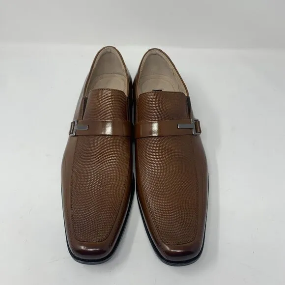 Stacy Adams Beau 24692-221 Loafers Men 9.5 M Cognac Leather Moc Toe Slip On 0663