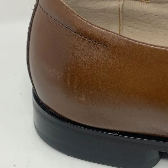 Stacy Adams Beau 24692-221 Loafers Men 9.5 M Cognac Leather Moc Toe Slip On 0663