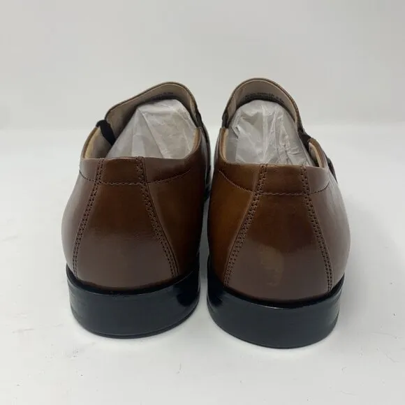Stacy Adams Beau 24692-221 Loafers Men 9.5 M Cognac Leather Moc Toe Slip On 0663