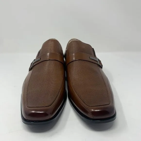 Stacy Adams Beau 24692-221 Loafers Men 9.5 M Cognac Leather Moc Toe Slip On 0663