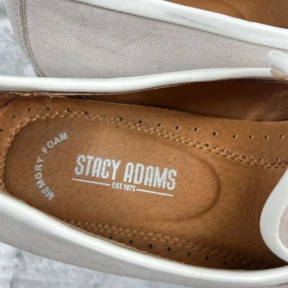 Stacy Adams Colbin Men's Size 9 Ivory Moc Toe Ornament Strap Slip On Loafers