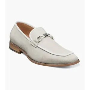 Stacy Adams Colbin Men's Size 9 Ivory Moc Toe Ornament Strap Slip On Loafers