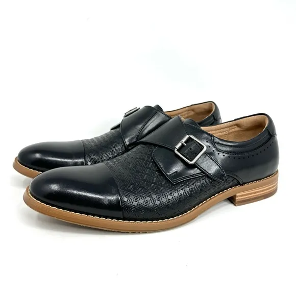 Stacy Adams Fenwick Cap Toe Monk Strap Loafers