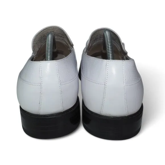 Stacy Adams Kaylor Moc Toe Bit Slip-on Loafers 20172-100 White Men's 11M
