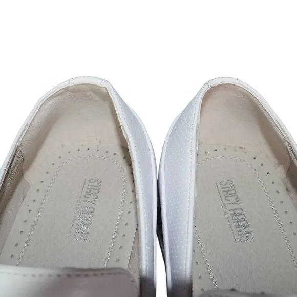 Stacy Adams Kaylor Moc Toe Bit Slip-on Loafers 20172-100 White Men's 11M