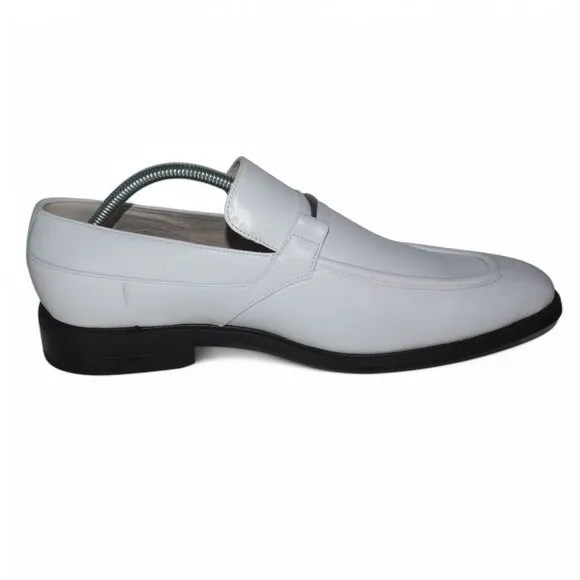 Stacy Adams Kaylor Moc Toe Bit Slip-on Loafers 20172-100 White Men's 11M