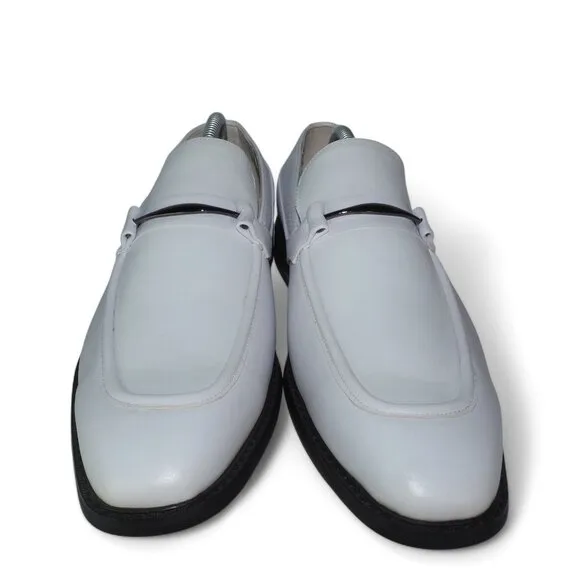 Stacy Adams Kaylor Moc Toe Bit Slip-on Loafers 20172-100 White Men's 11M