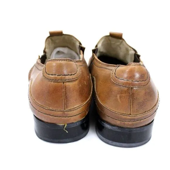 Stacy Adams men's Brown loafer Distressed Square Toe Shoe Size 7.5 EUC
