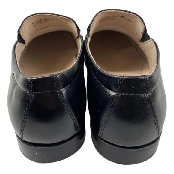Stacy Adams Mens Size 10.5M Black Leather Beau Slip On Loafers Square Toe