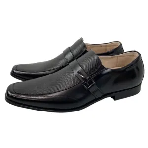 Stacy Adams Mens Size 10.5M Black Leather Beau Slip On Loafers Square Toe