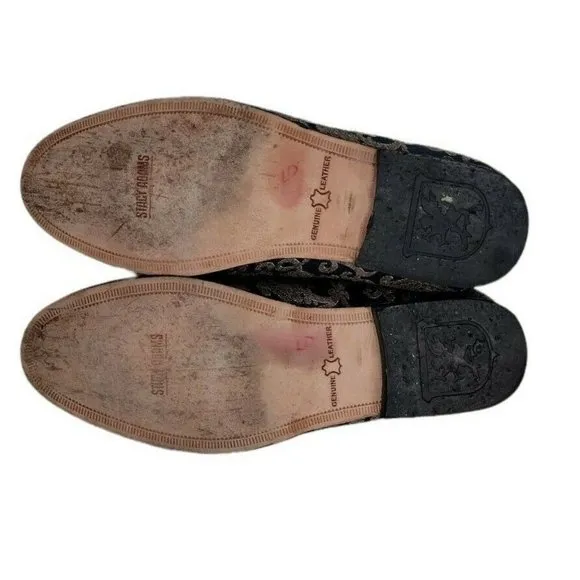 Stacy Adams Venice Blue Gold Jacquard Damask Smoking Slipper Loafer Men'…