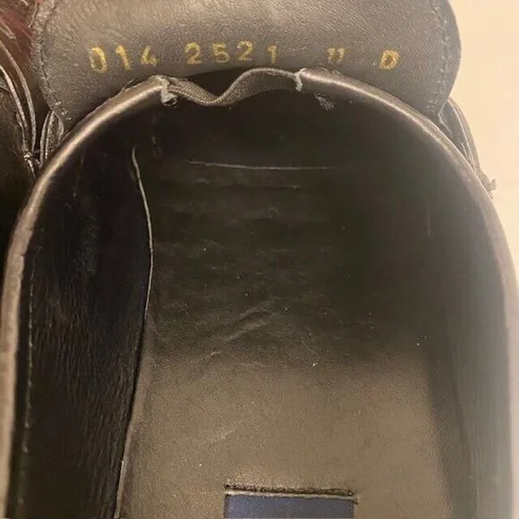 Stafford Loafers Mens 11 D Soft Black Leather Moc Toe Slip On Shoes Vero Cuoio