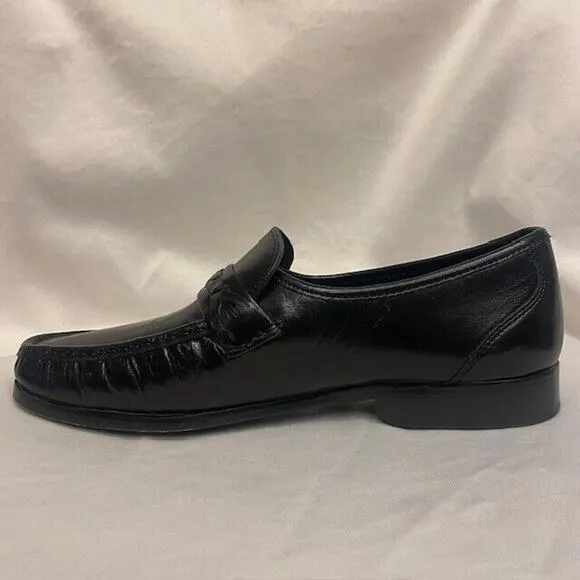 Stafford Loafers Mens 11 D Soft Black Leather Moc Toe Slip On Shoes Vero Cuoio