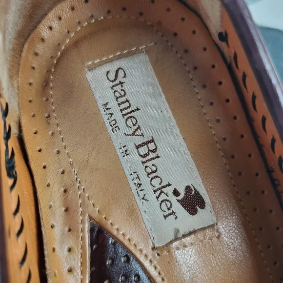 Stanley Blacker Genuine Leather Tassel Loafers Men Size 10.5M Shoes 49174