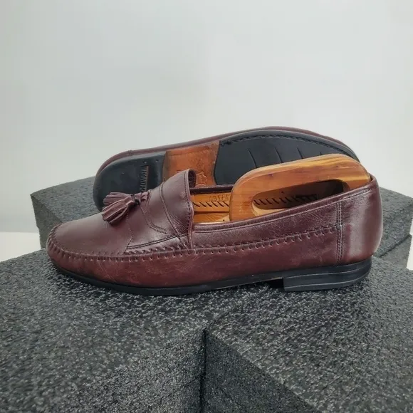 Stanley Blacker Genuine Leather Tassel Loafers Men Size 10.5M Shoes 49174