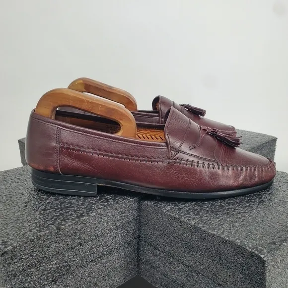 Stanley Blacker Genuine Leather Tassel Loafers Men Size 10.5M Shoes 49174