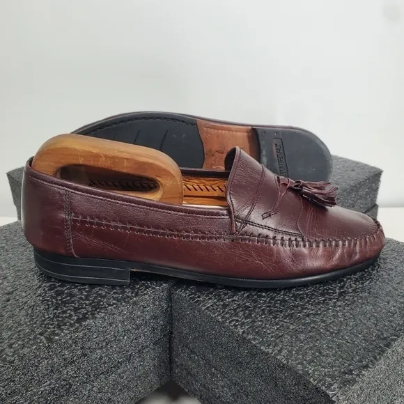 Stanley Blacker Genuine Leather Tassel Loafers Men Size 10.5M Shoes 49174