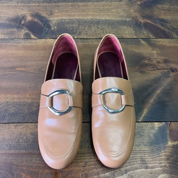 STAUD Juju Ring strap Flat Loafers Tawny Tan Brown Size 38.5 US 8.5