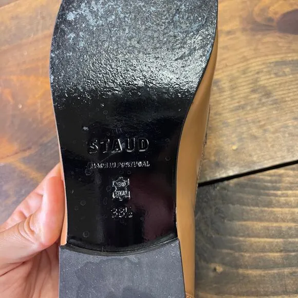 STAUD Juju Ring strap Flat Loafers Tawny Tan Brown Size 38.5 US 8.5