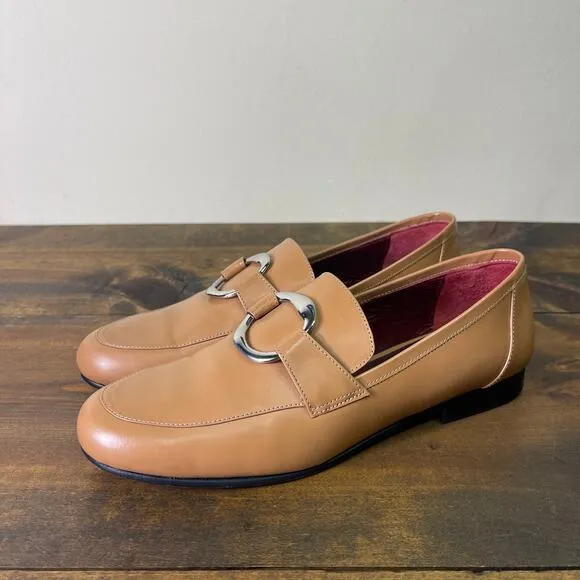 STAUD Juju Ring strap Flat Loafers Tawny Tan Brown Size 38.5 US 8.5