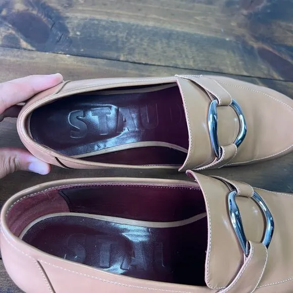 STAUD Juju Ring strap Flat Loafers Tawny Tan Brown Size 38.5 US 8.5