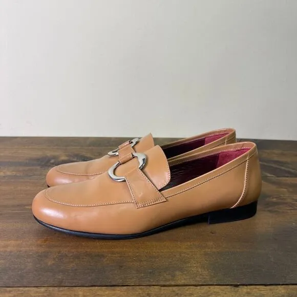 STAUD Juju Ring strap Flat Loafers Tawny Tan Brown Size 38.5 US 8.5