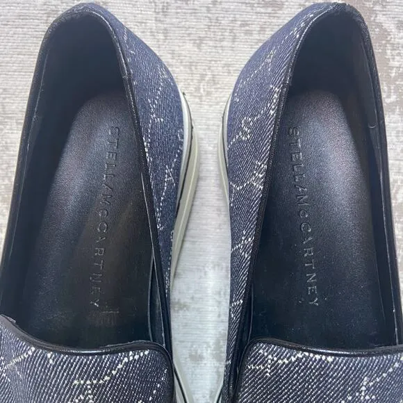 Stella McCartney Binx Denim Logo Binx Sneakers in Midnight Blue