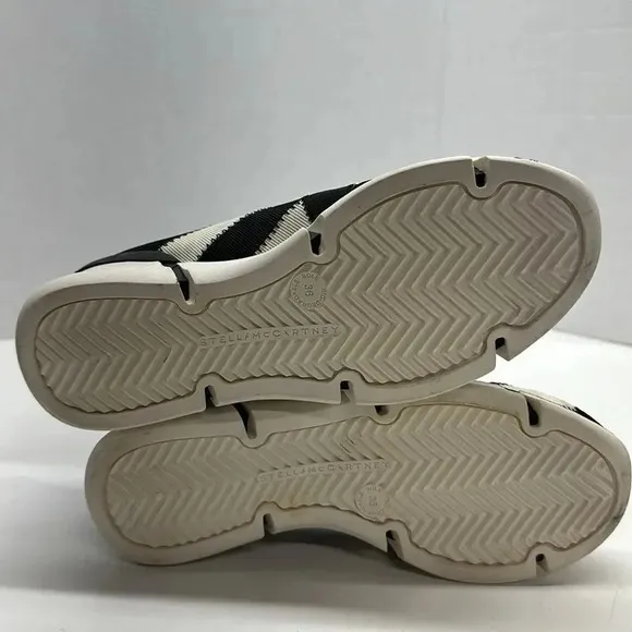 Stella McCartney Sneakers Shoes Slip On Wedge Stretch Athletic Black White  36 6