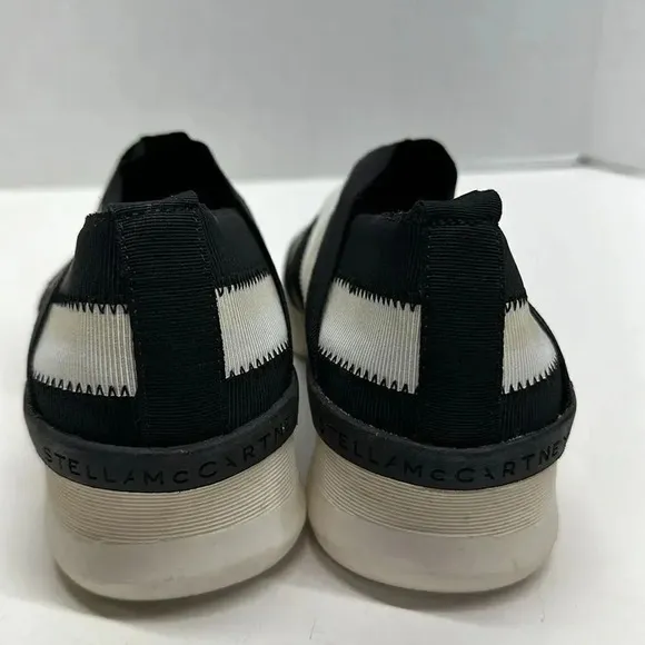 Stella McCartney Sneakers Shoes Slip On Wedge Stretch Athletic Black White  36 6