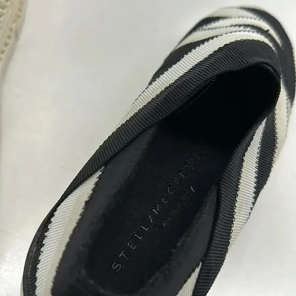 Stella McCartney Sneakers Shoes Slip On Wedge Stretch Athletic Black White  36 6