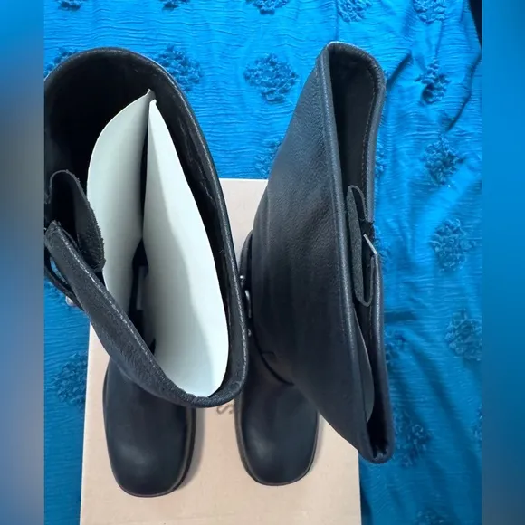 Steve Madden Black Motorcycle Leather Boots