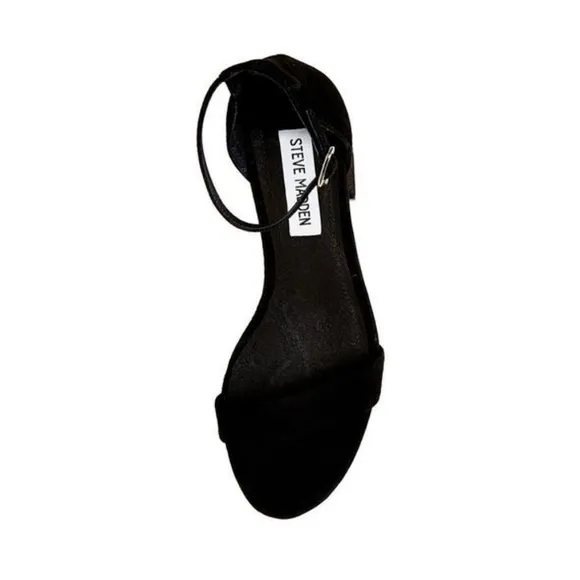 STEVE MADDEN Black Suede Block Heel Sandals
