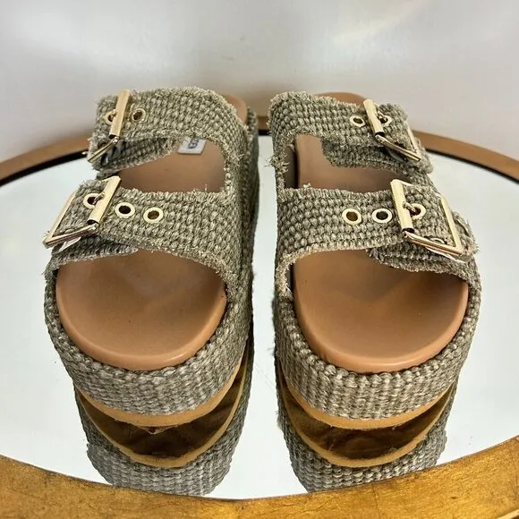 STEVE MADDEN Karrigan Womens Platform Sandals in Olive Size US 7.5