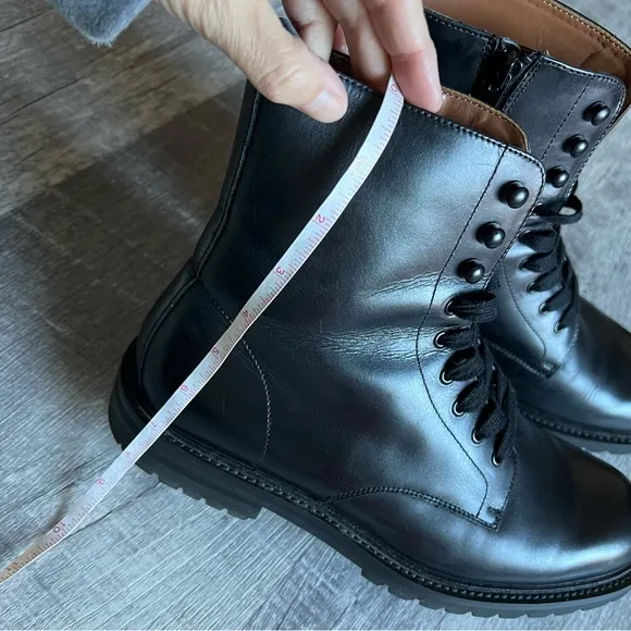 Steve Madden Kommbat Black Leather Boots Size 8