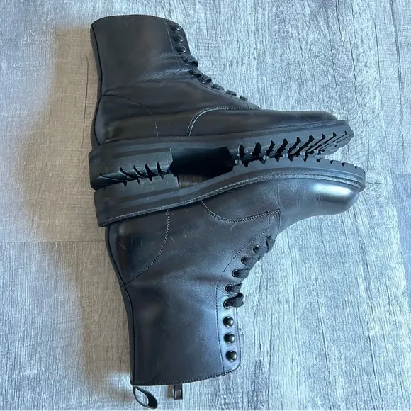 Steve Madden Kommbat Black Leather Boots Size 8