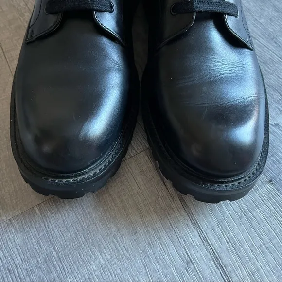 Steve Madden Kommbat Black Leather Boots Size 8