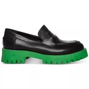 Steve Madden Size 6 Waterproof Bright Green Lug Sole Round Toe Loafers NEW