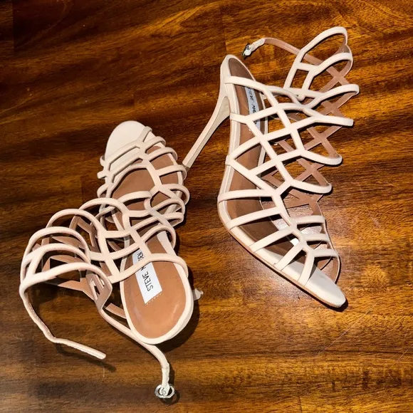 Steve‎ Madden Slithur Blush Caged Heeled Sandals -Size 9 1/2 M - NEW.
